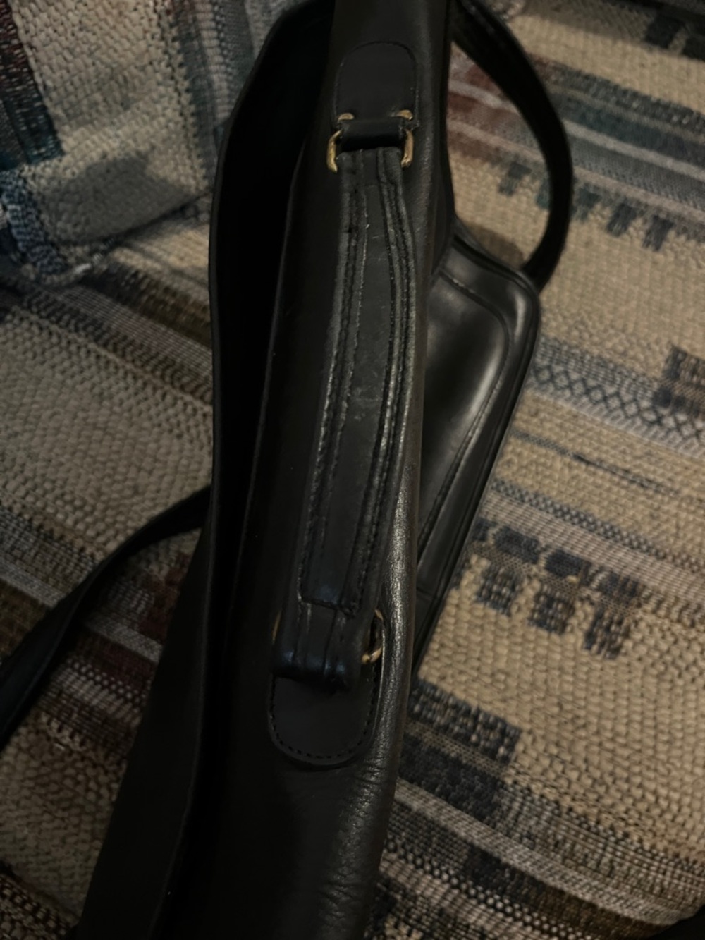 Coach Black Leather Laptop Briefcase with Gold Turnlock PREOWNED - Picture 7 of 15